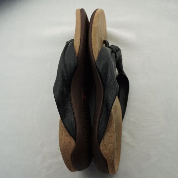 Vionic Pippa Black‎ Leather Orthotic Flip Flops Size 6 - Picture 3 of 7